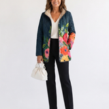 Camille | Quiltad jacka med målade blommor