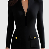 Produktbild – Eadwine – Zip-Front Ribbed Knit Midi Dress