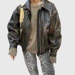 Produktbild – Chandra – Vintage Jeans med Leoprint
