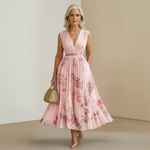 Produktbild – Emma – Damens Flowy Ärm-lös Sommar Maxi Klänning