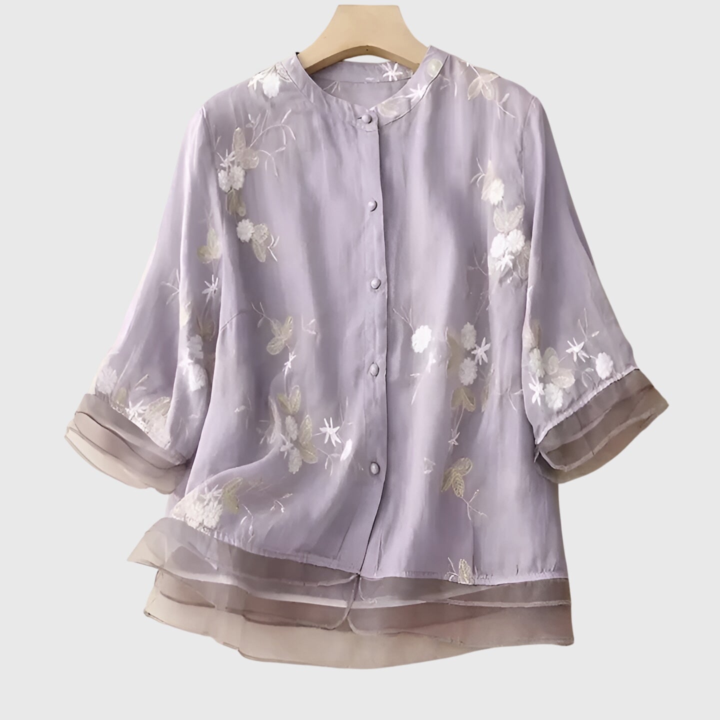 Produktbild – Nellie – Elegant blommig broderad topp
