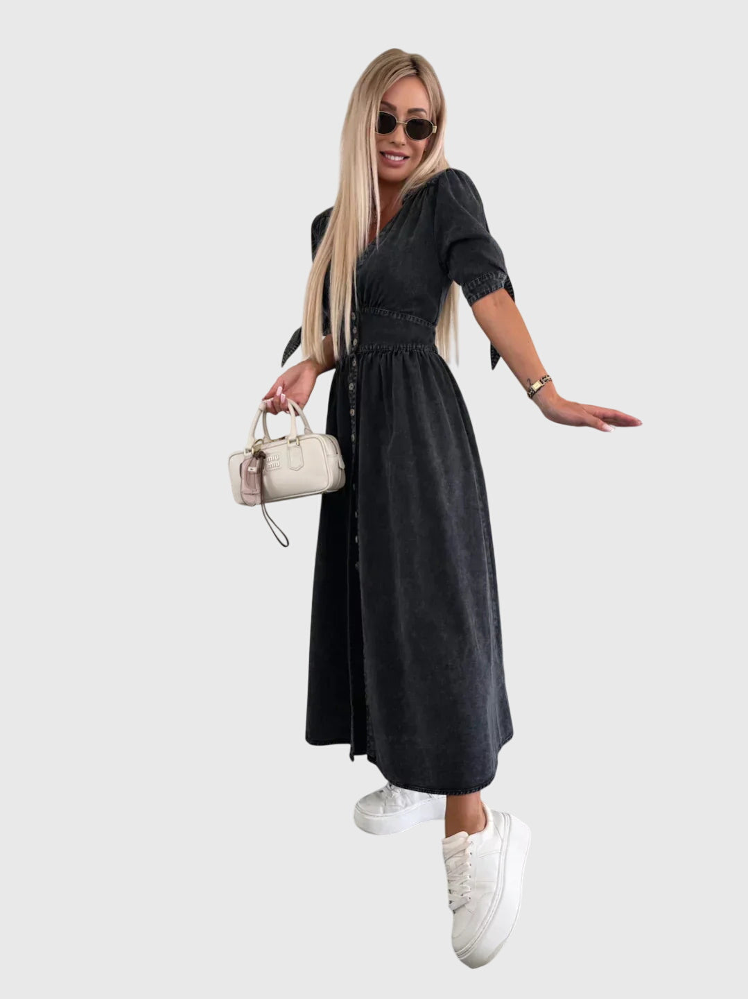 Produktbild – Sophia – Elegant Denim Klänning