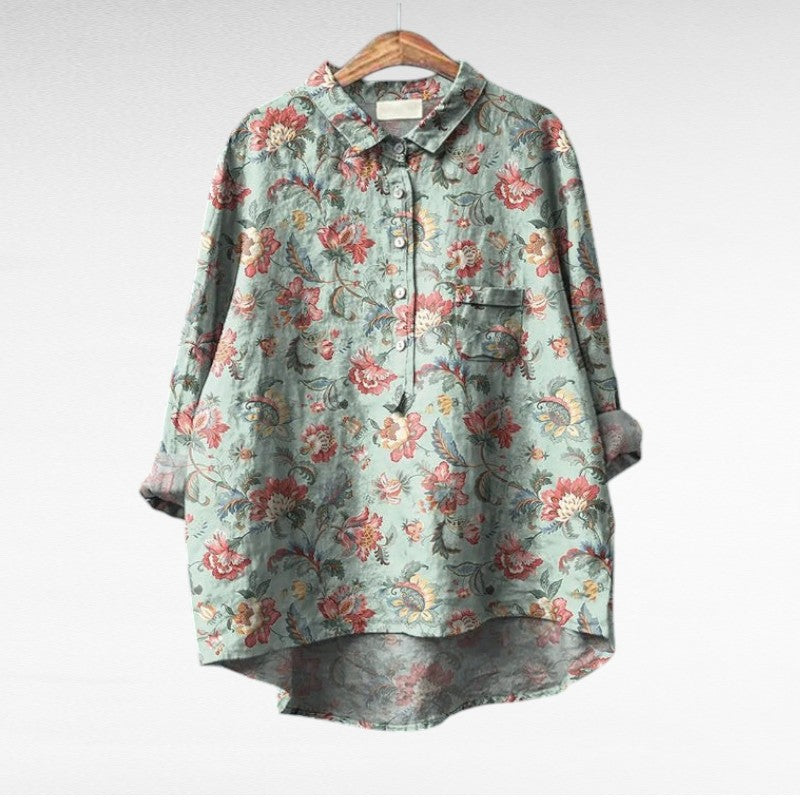 Lucie | Elegant blommig blus, 1+1 på köpet