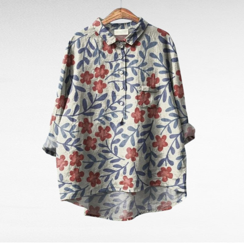 Lucie | Elegant blommig blus, 1+1 på köpet