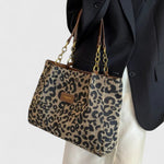 Leona | Shoppingväska i canvas med leopardmönster