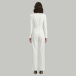 Produktbild – Elizabeth – Kvinno-jumpsuit med krage och vida ben