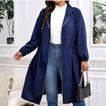 Produktbild – Avril – Avslappnad Plus Size Dragkedja Med Huva Långärmad Kappa