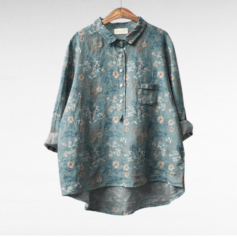Lucie | Elegant blommig blus, 1+1 på köpet