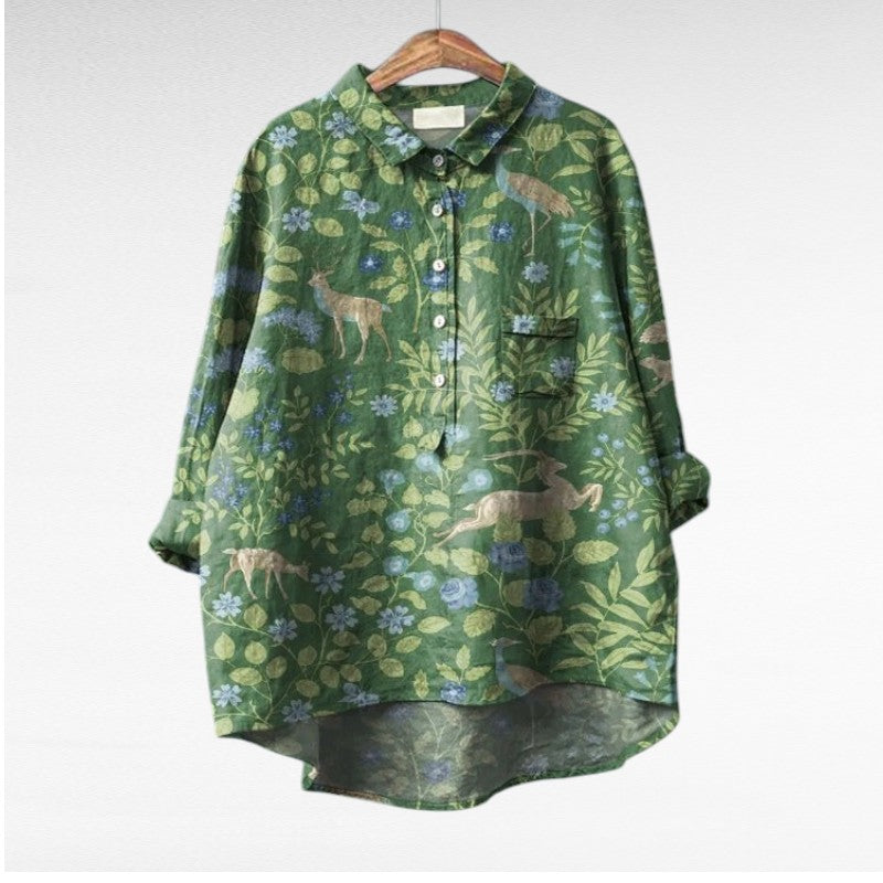 Lucie | Elegant blommig blus, 1+1 på köpet