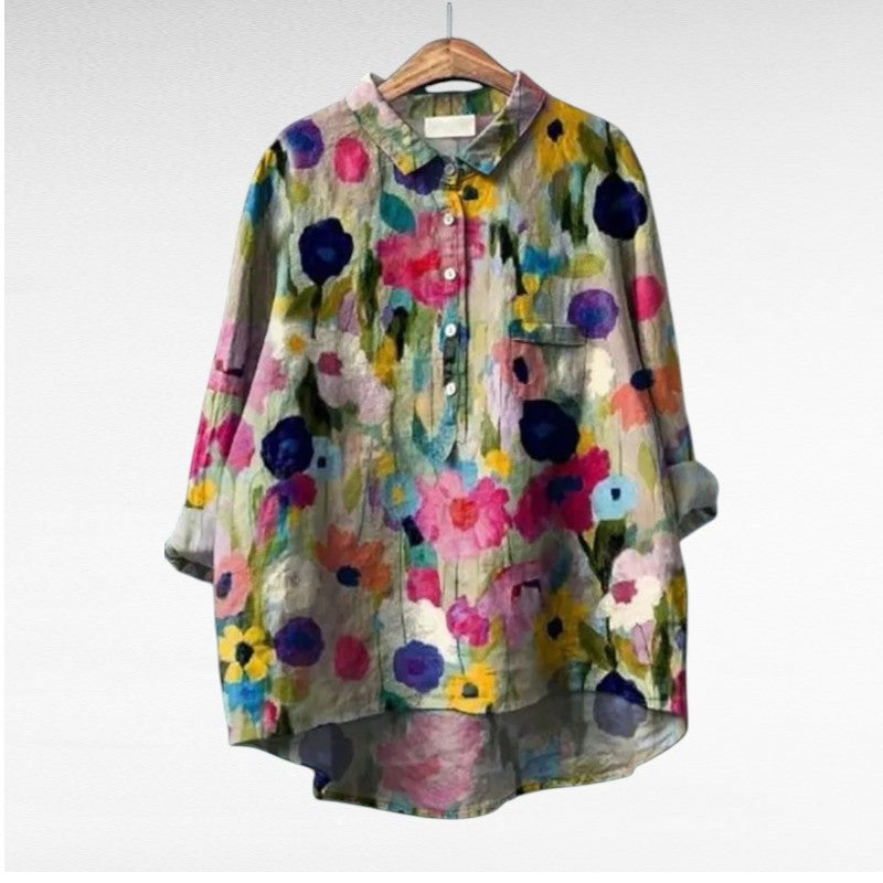 Lucie | Elegant blommig blus, 1+1 på köpet