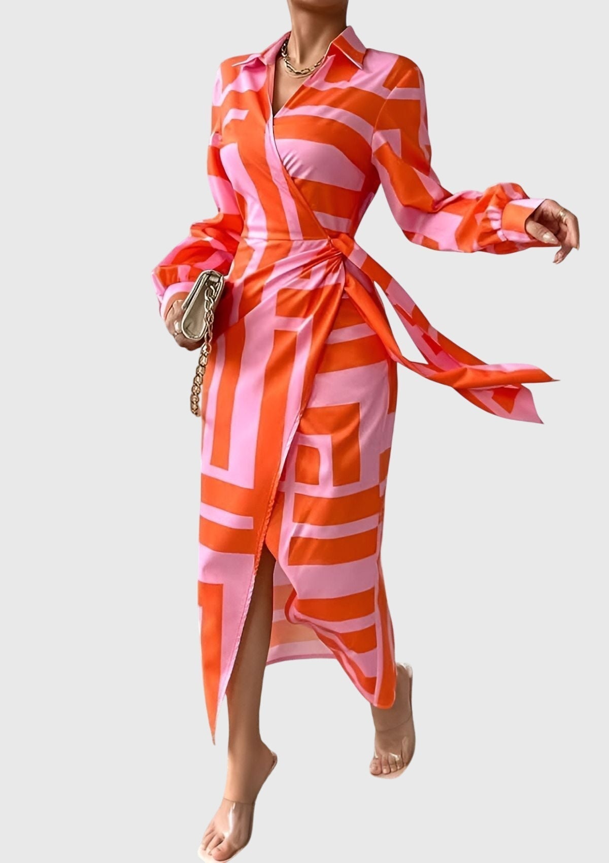 Produktbild – Everly – Elegant Wrap Dress With Print