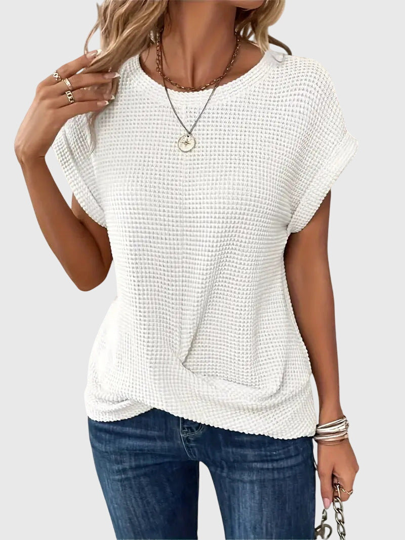 Produktbild – Isa – Elegant Blus Med Rund Halsringning