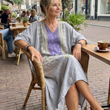 Véronique | Kontrastbroderad midiklänning