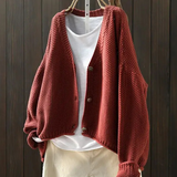 Élina | Grovstickad cardigan med V-ringning