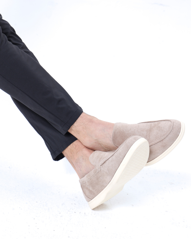 Loafers i läder och mocka