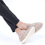 Loafers i läder och mocka
