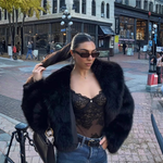 Produktbild – Celestia – Chic Faux Loose Fit Vinter Högkvalitets Kappa
