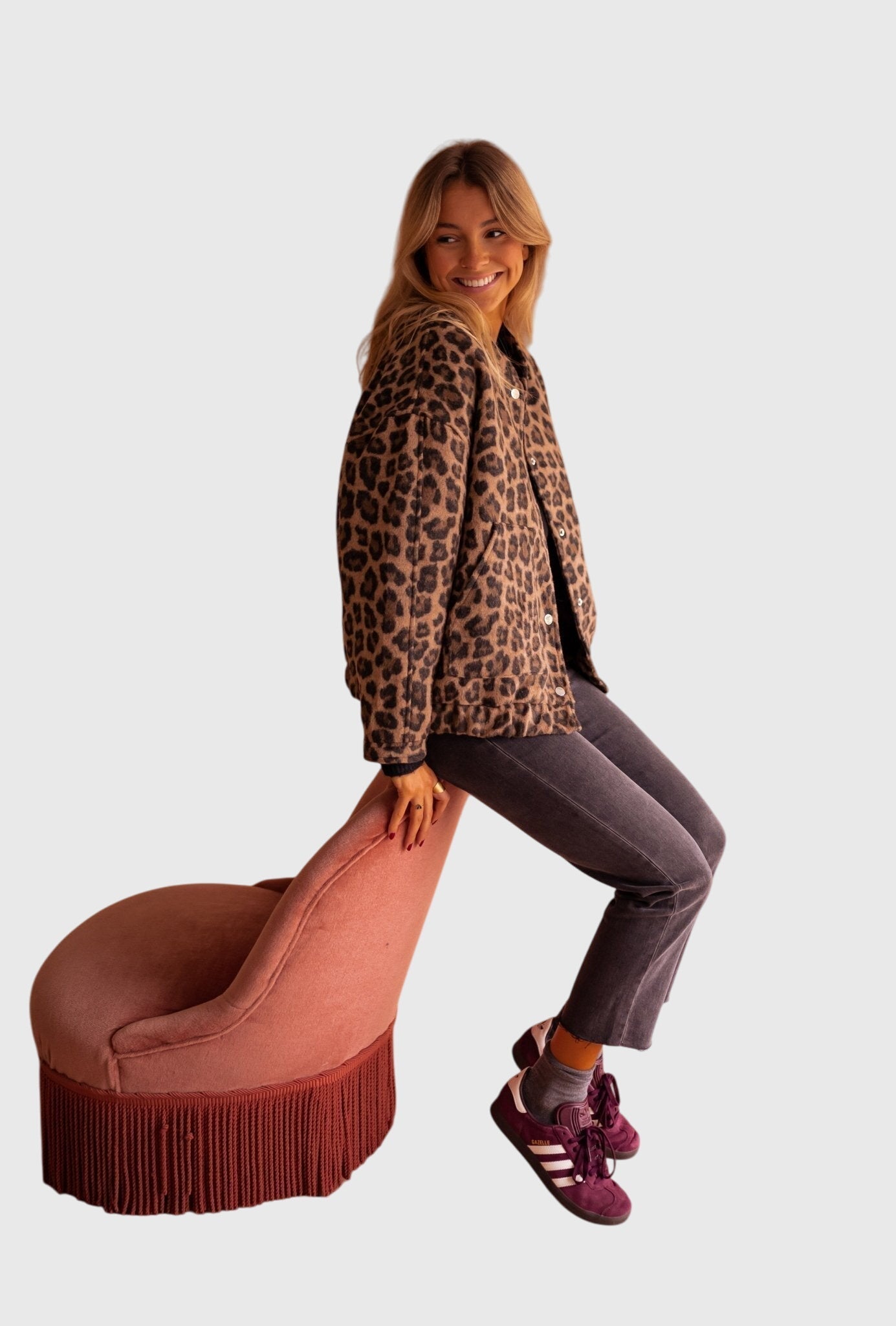 Produktbild – Elodie – Stilig Leopardmönstrad Jacka