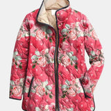 Christine | Quiltad jacka med puderrosa rosor