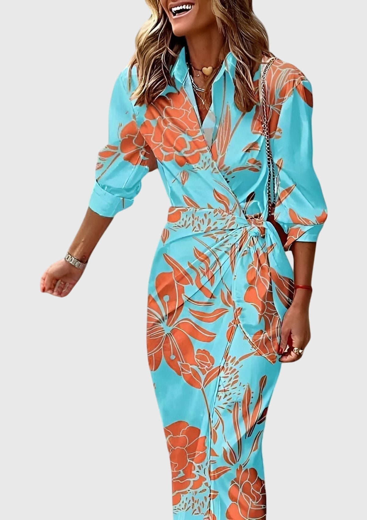 Produktbild – Everly – Elegant Wrap Dress With Print