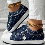 Eleganta sneakers med spetsdetaljer