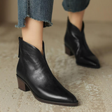 Eleganta ankelboots i läder