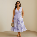 Produktbild – Emma – Damens Flowy Ärm-lös Sommar Maxi Klänning