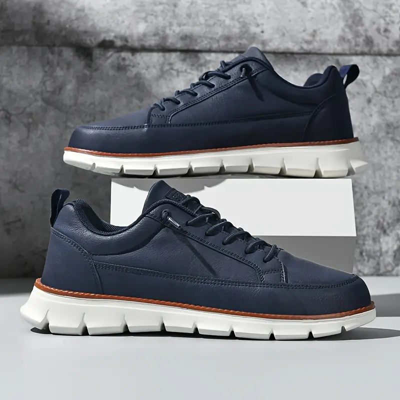Stödjande sneakers i läder