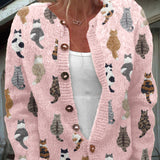 Camille | Cardigan med kattmotiv