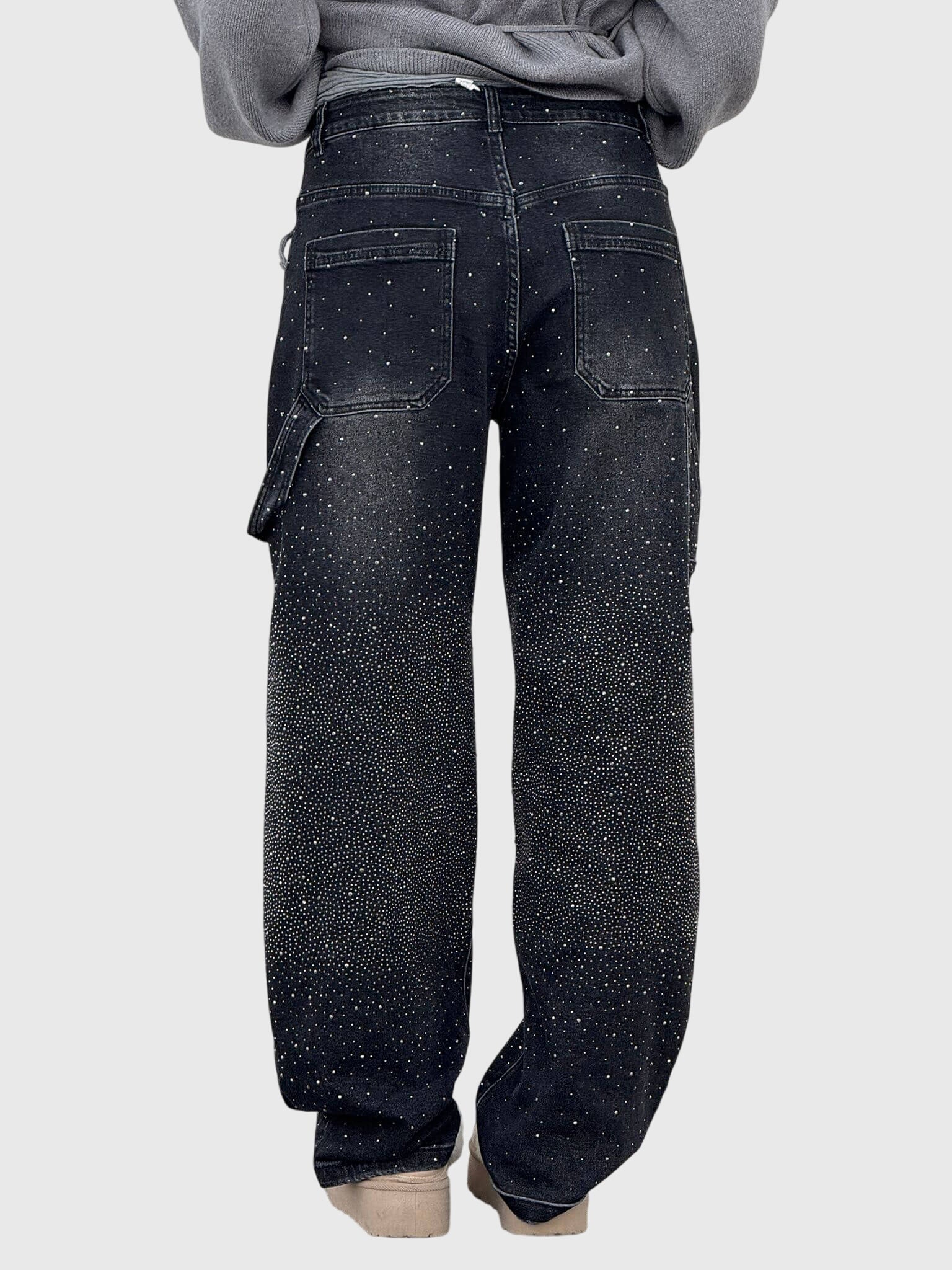 Produktbild – Kimberly – Kvinnors Glittrande Diamant Denimbyxor