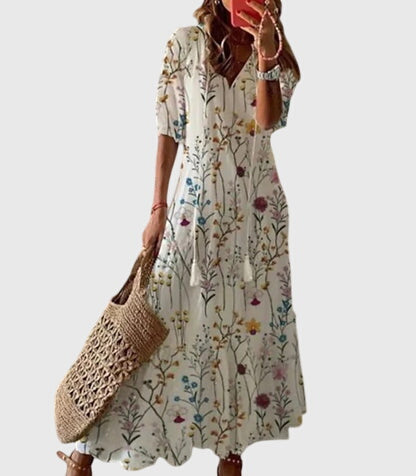Produktbild – Amalia – Boho Vintage Sommarklänning