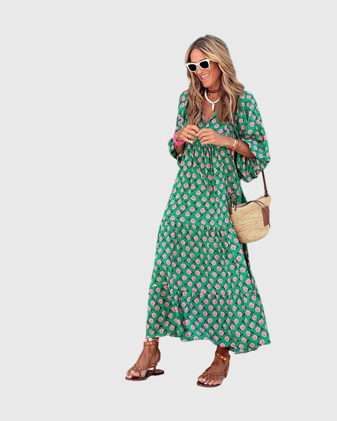 Produktbild – Sarah – Boho Maxi Klänning