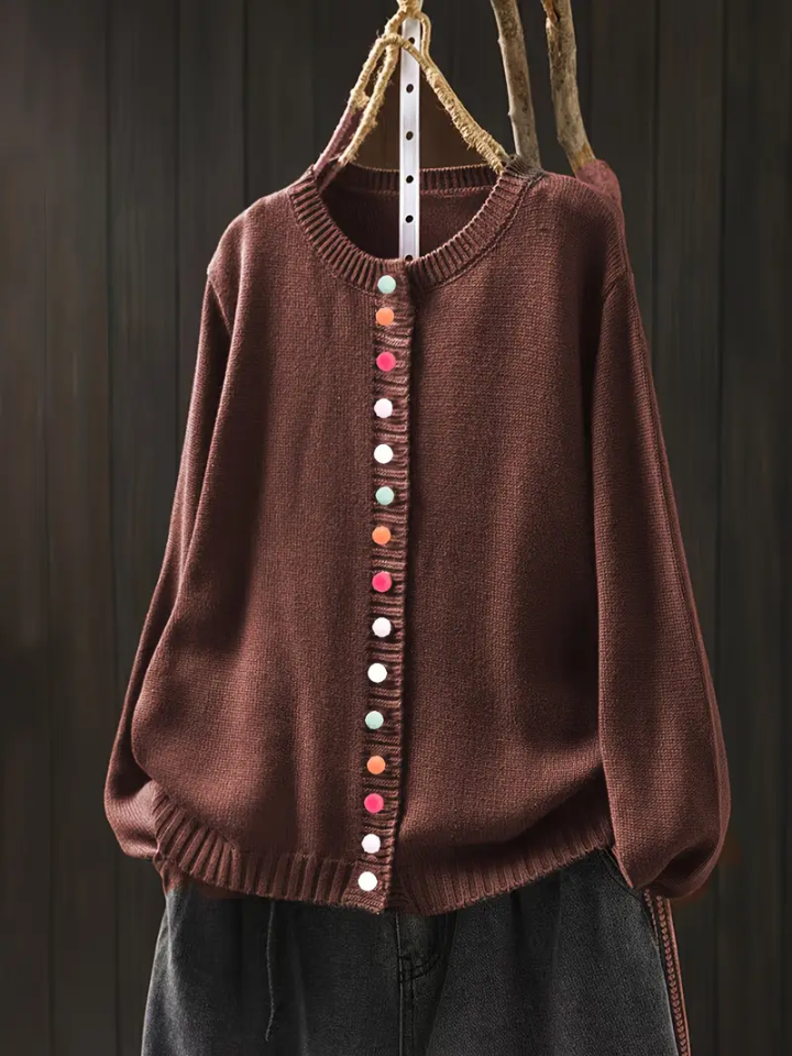 Michèle | Cardigan med färgade knappar
