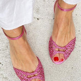 Pauline | Guldfärgade flätade sandaler