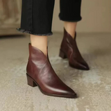 Eleganta ankelboots i läder