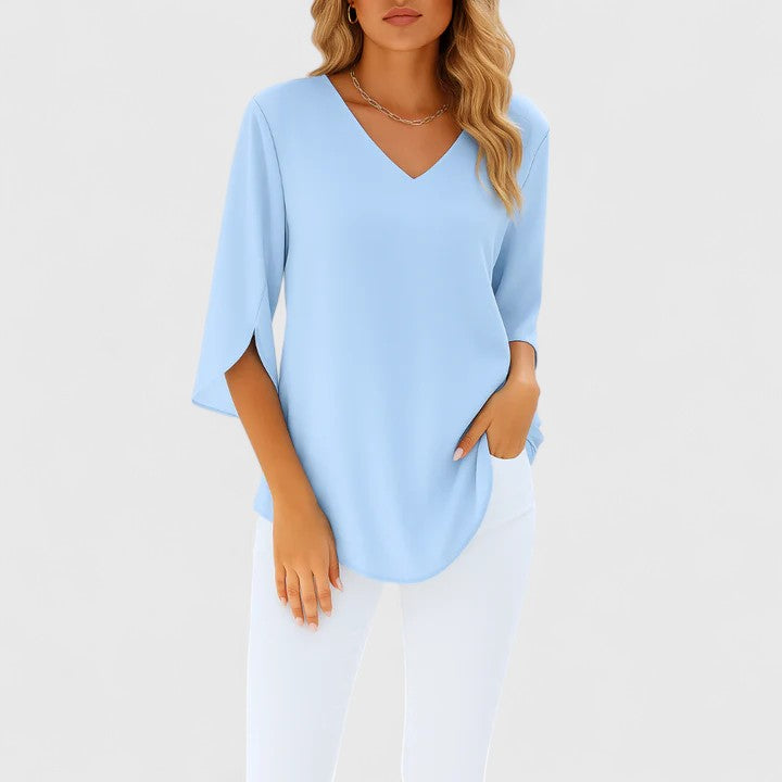 Produktbild – Violetta – Sofistikerad V-ringad blus