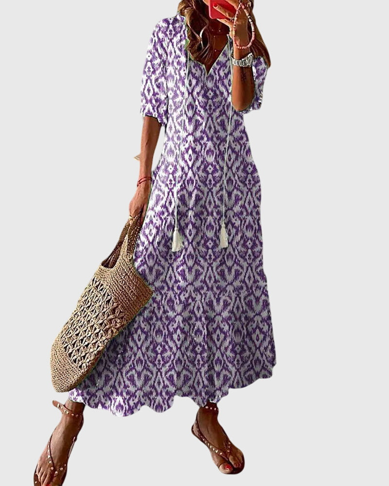 Produktbild – Amalia – Boho Vintage Sommarklänning