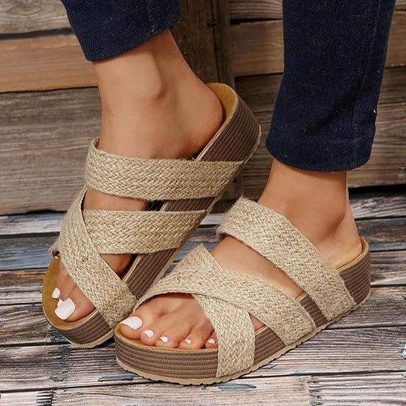 Flätade eleganta sandaler