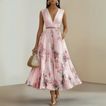 Produktbild – Emma – Damens Flowy Ärm-lös Sommar Maxi Klänning
