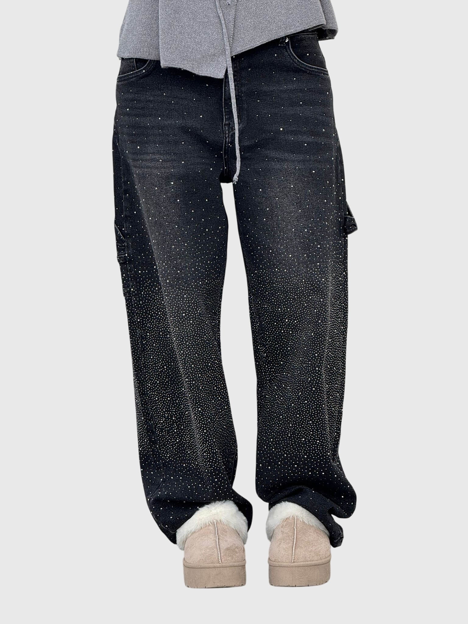 Produktbild – Kimberly – Kvinnors Glittrande Diamant Denimbyxor