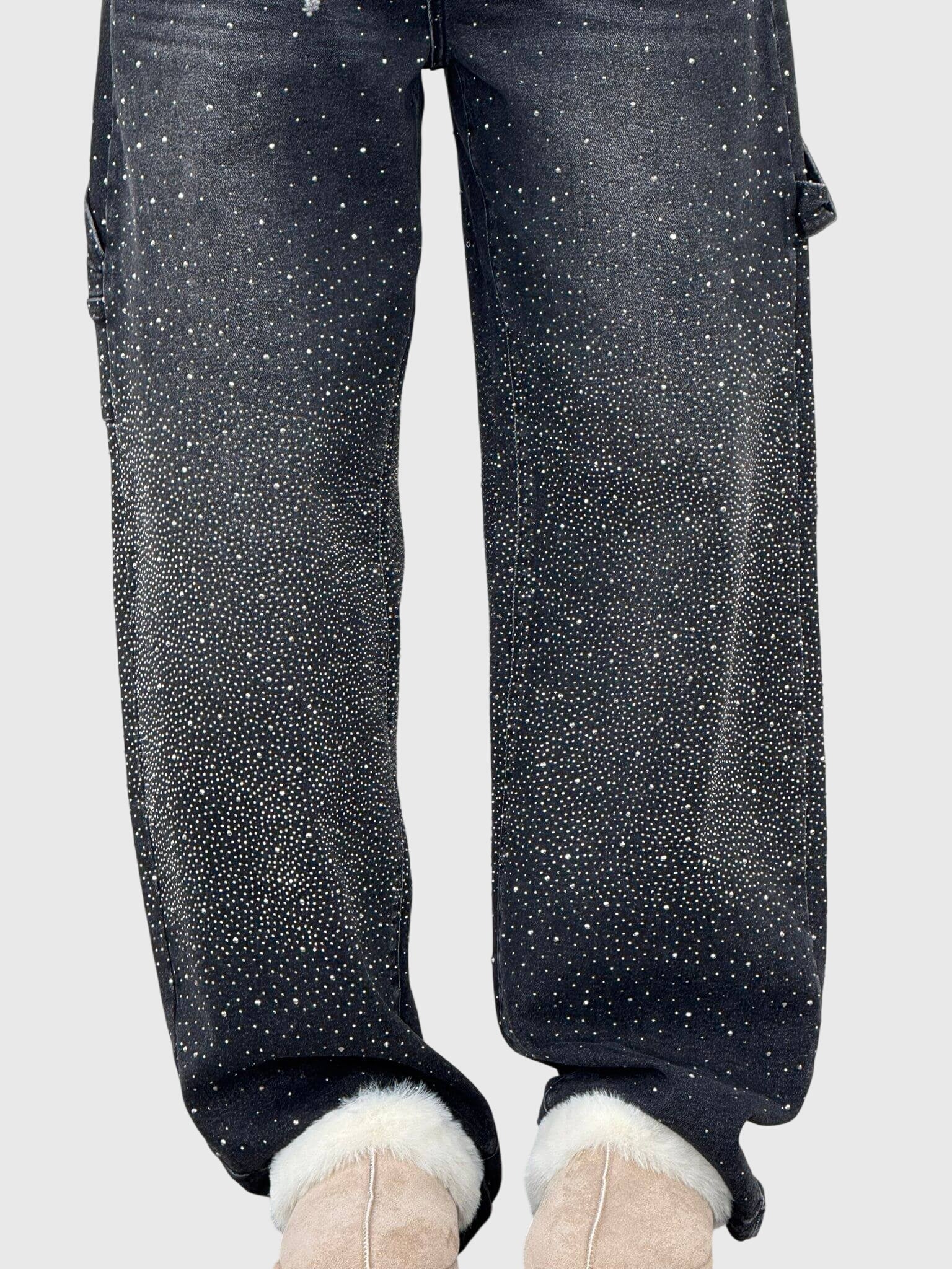 Produktbild – Kimberly – Kvinnors Glittrande Diamant Denimbyxor