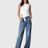 Produktbild – Kimberly – Kvinnors Glittrande Diamant Denimbyxor