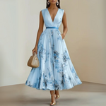 Produktbild – Emma – Damens Flowy Ärm-lös Sommar Maxi Klänning