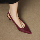 Delphine | Spetsiga slingback-pumps