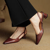 Élina | Slingback-pumps i läder