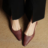 Élina | Slingback-pumps i läder