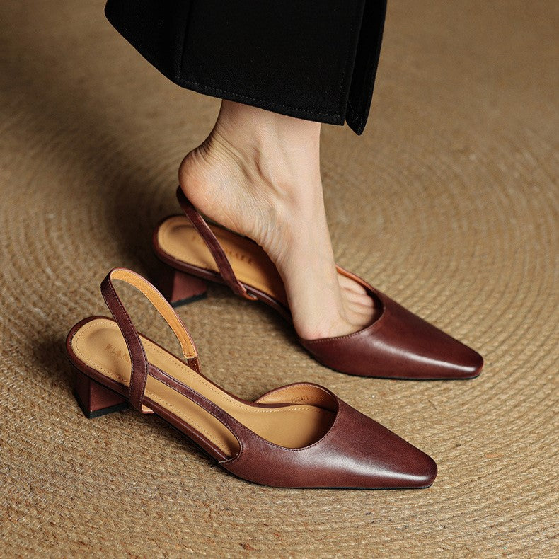 Élina | Slingback-pumps i läder