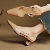 Élina | Slingback-pumps i läder