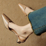Élina | Slingback-pumps i läder