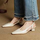 Élina | Slingback-pumps i läder